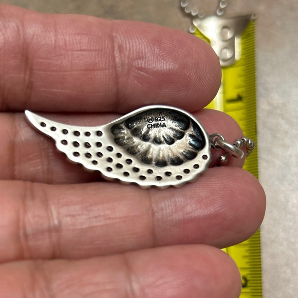 Vintage 925 Sterling Angel Wing Pendant Unisex - Picture 3 of 7